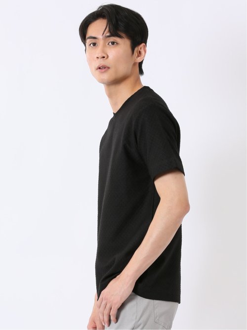 ループ ジャガード Vネック 半袖 Tシャツ