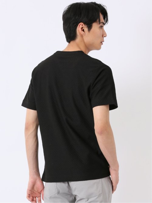 ループ ジャガード Vネック 半袖 Tシャツ