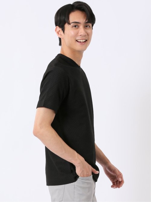 ループ ジャガード Vネック 半袖 Tシャツ