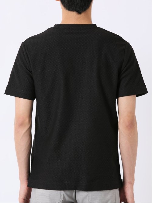 ループ ジャガード Vネック 半袖 Tシャツ