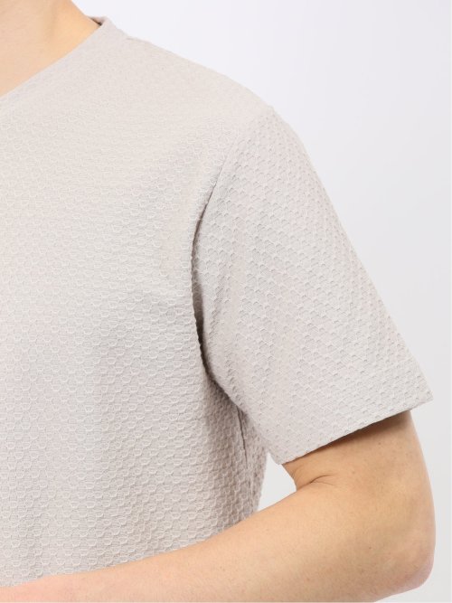 ループ ジャガード Vネック 半袖 Tシャツ