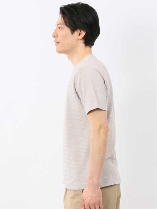 ループ ジャガード Vネック 半袖 Tシャツ
