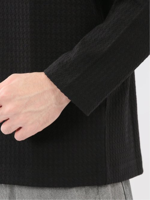 千鳥ジャガード クルーネック長袖Tシャツ