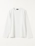 Tシャツ メンズ 長袖 ストレッチ クルーネック 綿混 千鳥格子 ジャガード