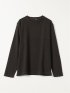 Tシャツ メンズ 長袖 ストレッチ クルーネック 綿混 千鳥格子 ジャガード