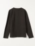 Tシャツ メンズ 長袖 ストレッチ クルーネック 綿混 千鳥格子 ジャガード