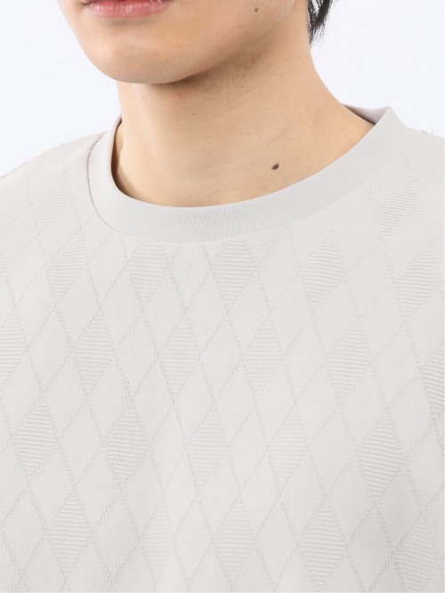 アーガイルジャガード クルーネック長袖Tシャツ