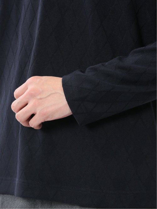 アーガイルジャガード クルーネック長袖Tシャツ