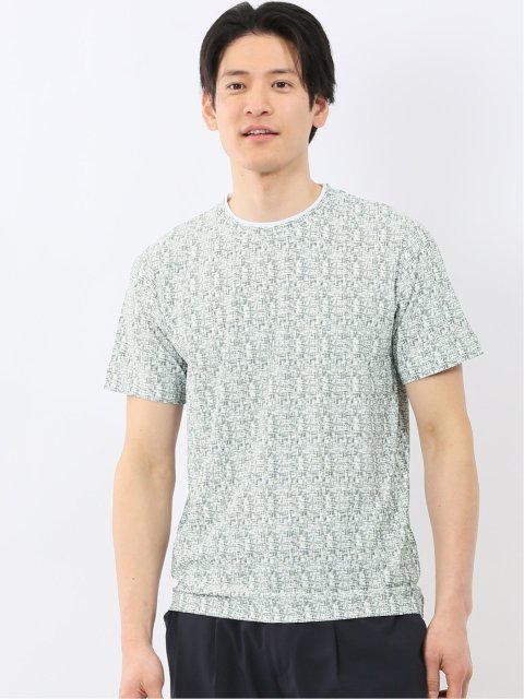 かすれプリント クルーネック 半袖 Tシャツ