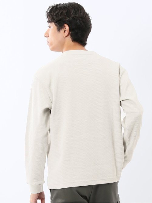 ウェーブジャガード クルーネック長袖Tシャツ