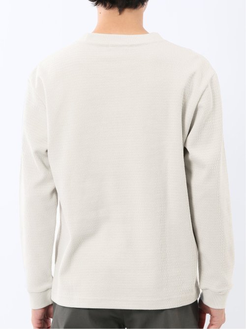 ウェーブジャガード クルーネック長袖Tシャツ