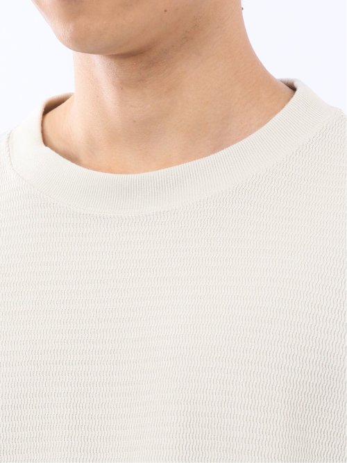 ウェーブジャガード クルーネック長袖Tシャツ