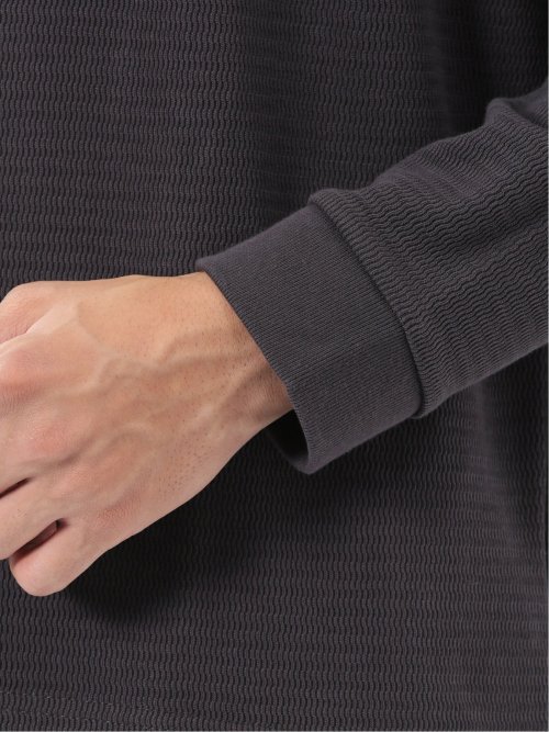 ウェーブジャガード クルーネック長袖Tシャツ