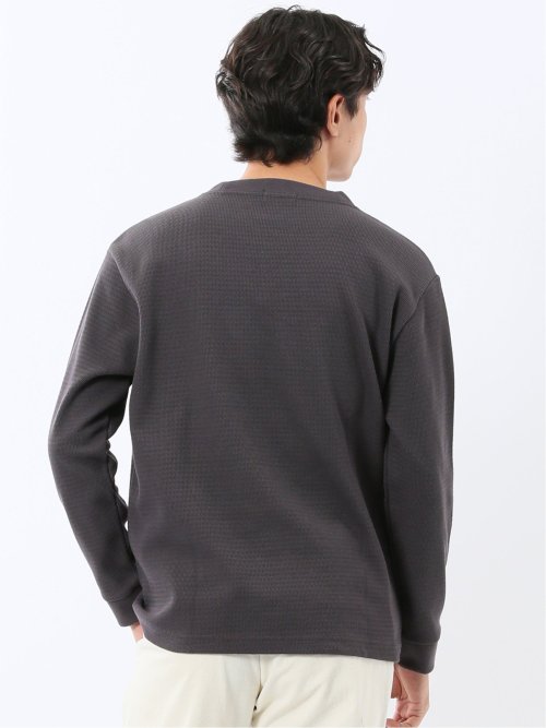 ウェーブジャガード クルーネック長袖Tシャツ