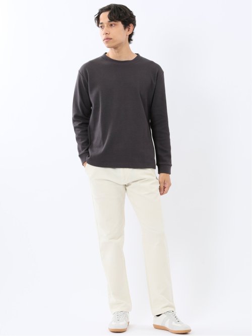 ウェーブジャガード クルーネック長袖Tシャツ