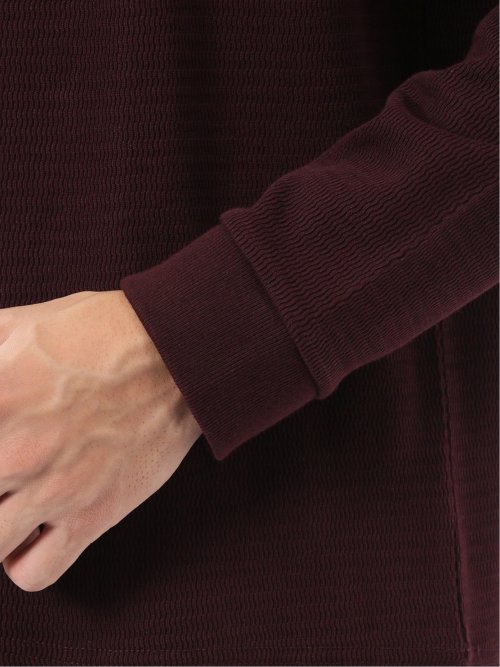 ウェーブジャガード クルーネック長袖Tシャツ