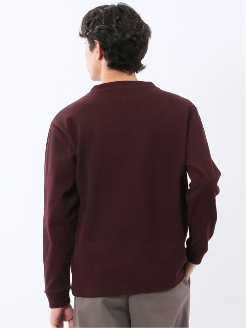 ウェーブジャガード クルーネック長袖Tシャツ