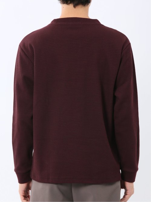 ウェーブジャガード クルーネック長袖Tシャツ