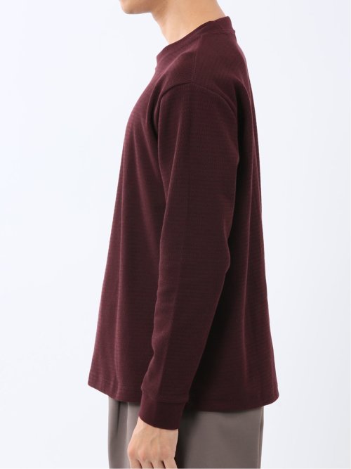 ウェーブジャガード クルーネック長袖Tシャツ