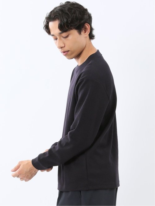 ウェーブジャガード クルーネック長袖Tシャツ