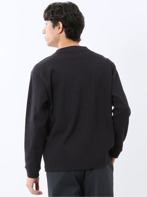 ウェーブジャガード クルーネック長袖Tシャツ