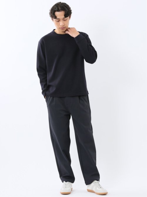 ウェーブジャガード クルーネック長袖Tシャツ