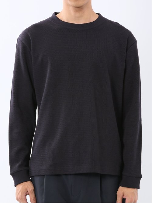 ウェーブジャガード クルーネック長袖Tシャツ