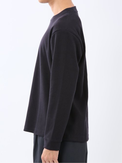 ウェーブジャガード クルーネック長袖Tシャツ