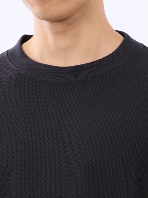 ウェーブジャガード クルーネック長袖Tシャツ