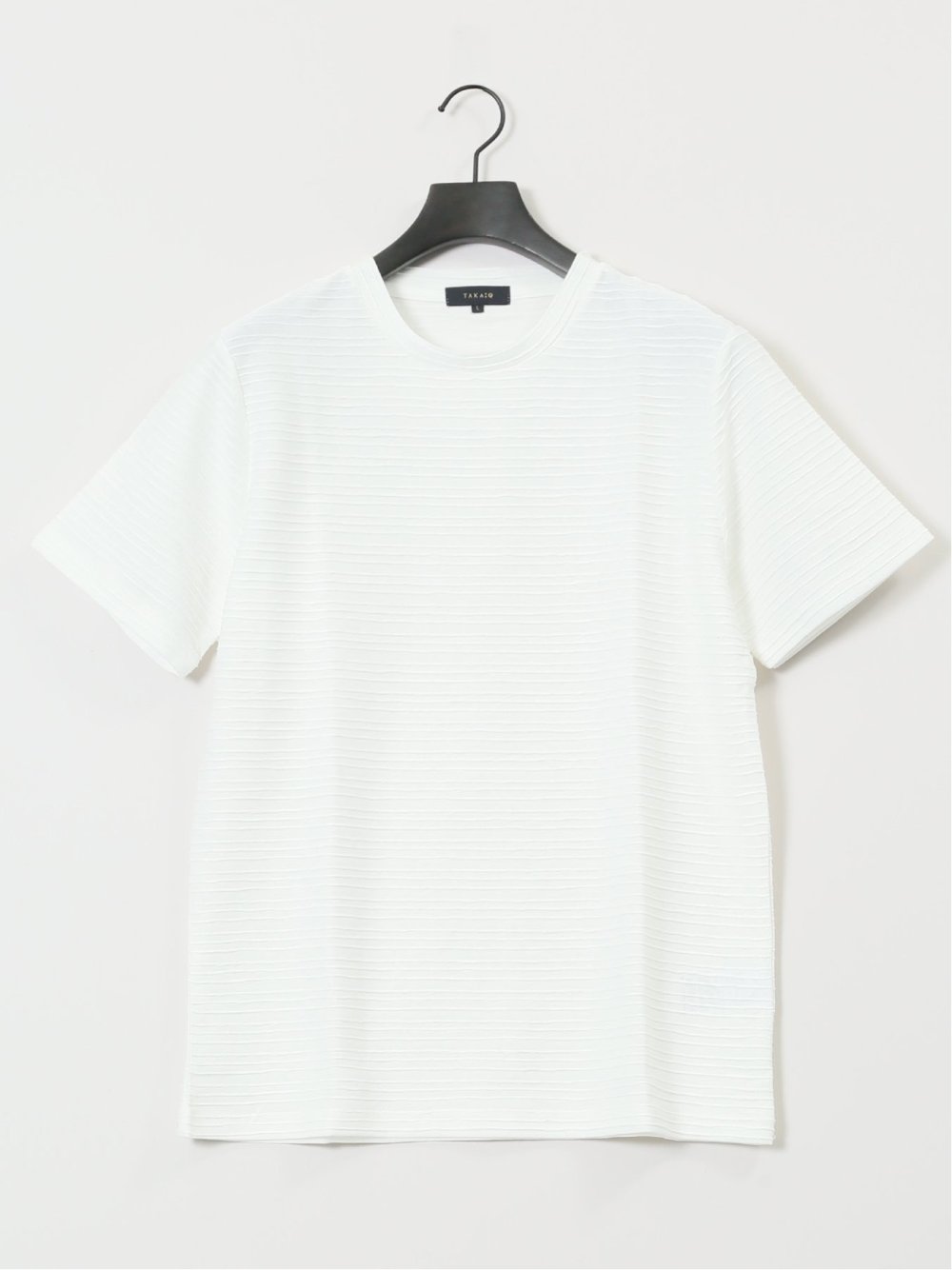 ピンタックボーダー クルーネック半袖Tシャツ