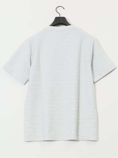 ピンタックボーダー クルーネック半袖Tシャツ