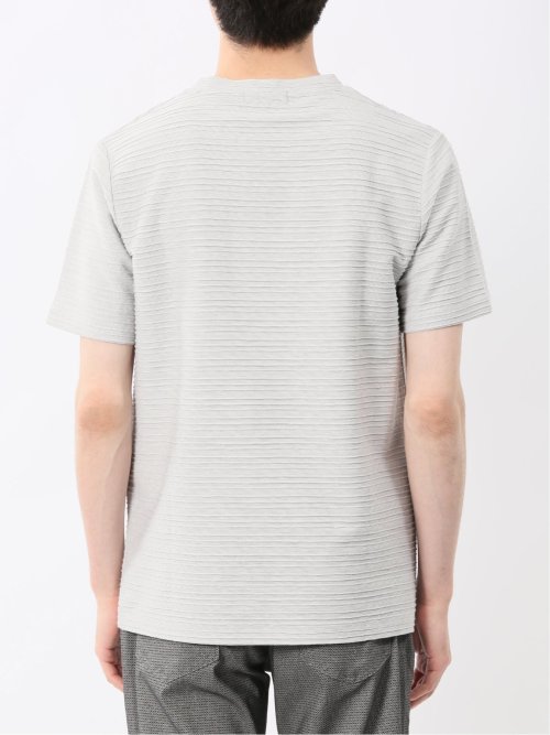 ピンタックボーダー クルーネック半袖Tシャツ