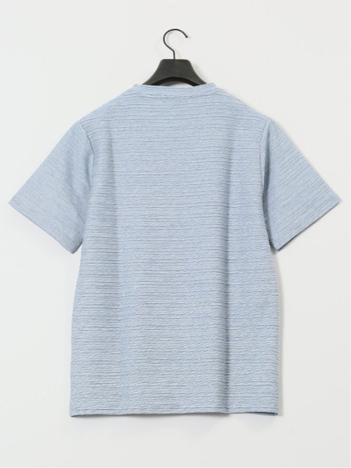 ピンタックボーダー クルーネック半袖Tシャツ