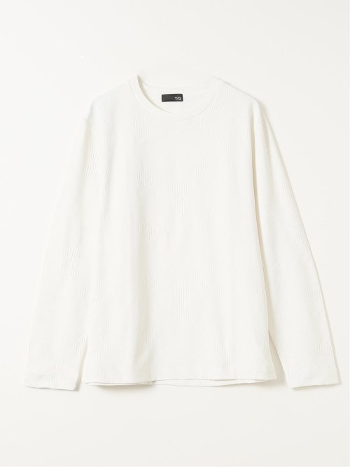 Tシャツ メンズ 長袖 クルーネック 幾何学 ジオメトリック リンクス ジャガード