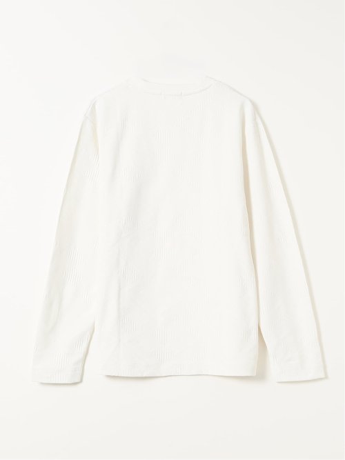 Tシャツ メンズ 長袖 クルーネック 幾何学 ジオメトリック リンクス ジャガード