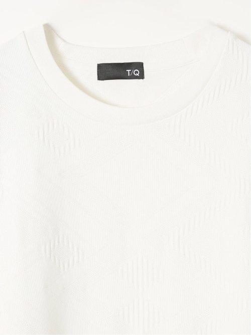 Tシャツ メンズ 長袖 クルーネック 幾何学 ジオメトリック リンクス ジャガード