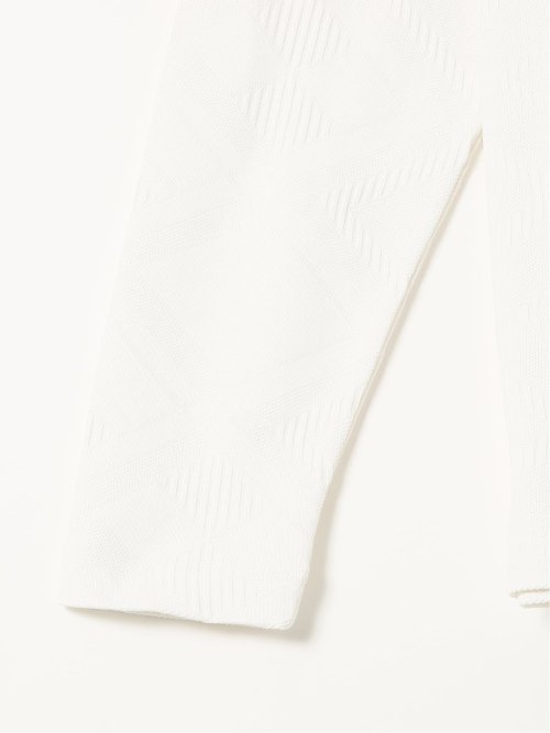 Tシャツ メンズ 長袖 クルーネック 幾何学 ジオメトリック リンクス ジャガード