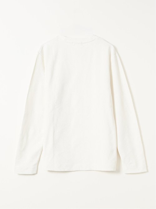 Tシャツ メンズ 長袖 クルーネック 幾何学 ジオメトリック リンクス ジャガード