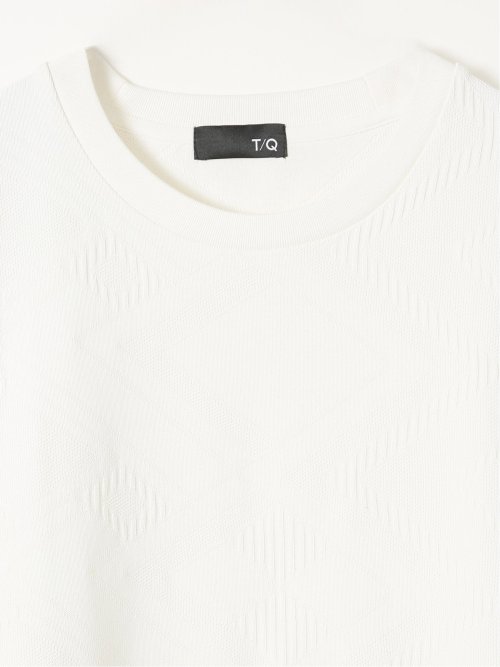 Tシャツ メンズ 長袖 クルーネック 幾何学 ジオメトリック リンクス ジャガード