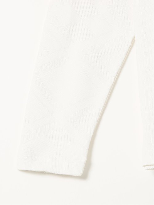 Tシャツ メンズ 長袖 クルーネック 幾何学 ジオメトリック リンクス ジャガード