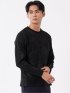Tシャツ メンズ 長袖 クルーネック 幾何学 ジオメトリック リンクス ジャガード
