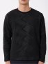 Tシャツ メンズ 長袖 クルーネック 幾何学 ジオメトリック リンクス ジャガード