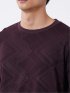 Tシャツ メンズ 長袖 クルーネック 幾何学 ジオメトリック リンクス ジャガード