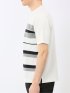 前身 ニット ボーダー 切替 クルーネック 半袖 Tシャツ