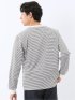 マルチボーダー クルーネック長袖Tシャツ