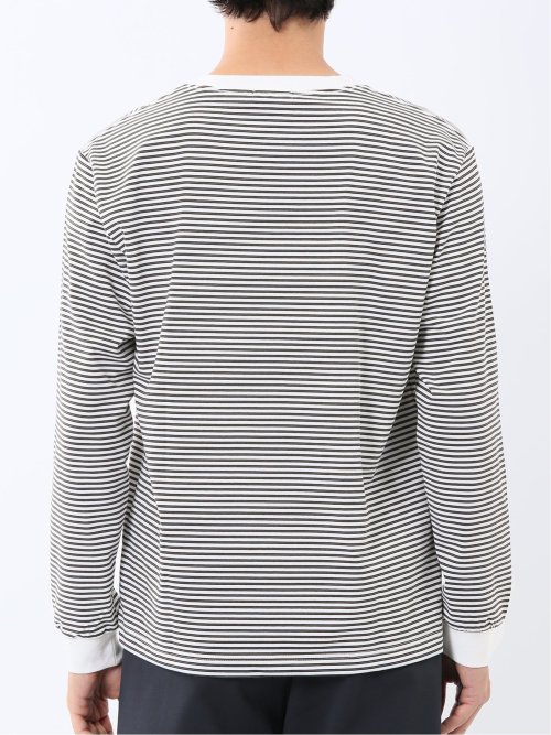 マルチボーダー クルーネック長袖Tシャツ