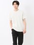 ふくれチェックジャガード クルーネック半袖Tシャツ