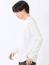 Tシャツ メンズ 長袖 クルーネック 綿混 ワッフル ジャガード