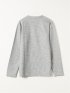 Tシャツ メンズ 長袖 クルーネック 綿混 ワッフル ジャガード