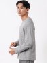 Tシャツ メンズ 長袖 クルーネック 綿混 ワッフル ジャガード